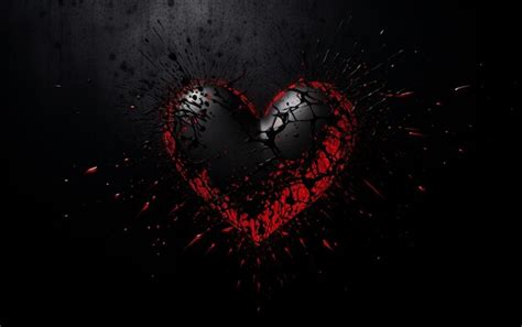 Premium AI Image | Heart black background wallpaper