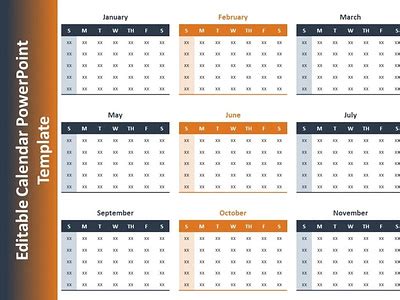 Editable Calendar PowerPoint Slide by Kridha Graphics on Dribbble