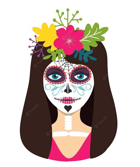 Premium Vector Day Of The Dead Girl Vector Illustration Dead Skull