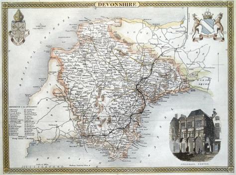 DEVON Thomas Moule Original Antique County Map C1840 Etsy