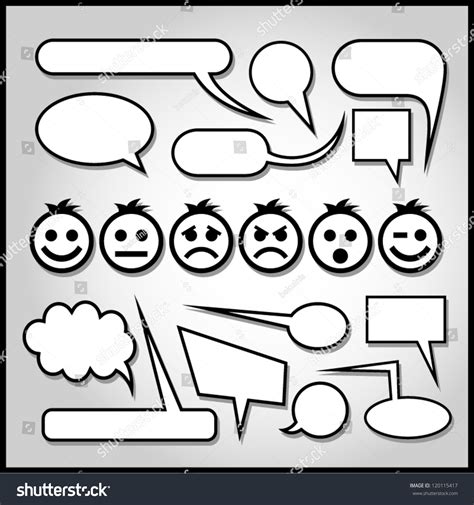 Speech Bubbles With Emoticons Stock Vector Illustration 120115417