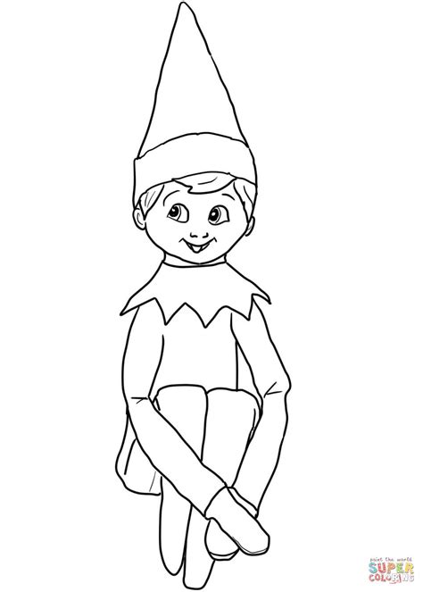 Christmas Elf On Shelf Coloring Page Free Printable Coloring Pages