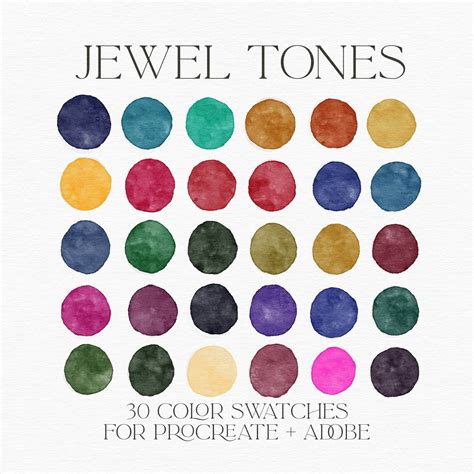 Procreate Palette Jewel Tones Color Scheme For Procreate Illustrator And Photoshop Etsy Uk