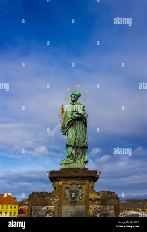 Prague Czech Republic December St John Of Nepomuk Statue