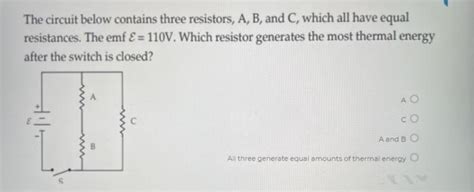 Solved The Circuit Below Contains Three W Light Bulbs Chegg