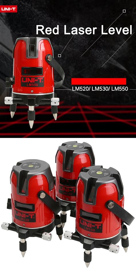 UNI T LM550 5 Lines Red Laser Level 360 Degree Self Leveling Cross Las