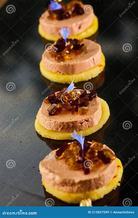 Canape Foie Gras With Sauternes Jelly Shallow Dof Stock Image Image