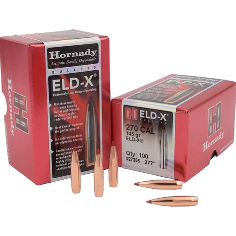 Hornady Eld X 270 Winchester 277 145 Grain Reloading Bullets 100 Rounds Academy