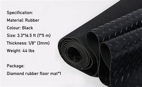 GOOFCXO 3MM Rubber Garage Flooring Mats 3 3 X 16 4 FT Heavy Duty