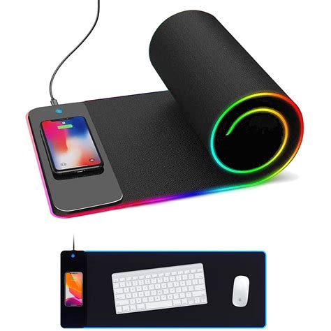 Mouse Pad with Wireless Charging Station Charger & RGB Lights – Charging Dock Stations