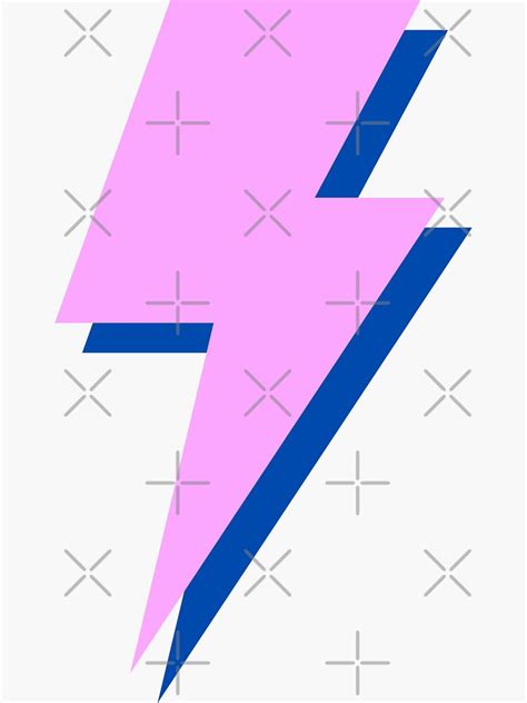 Preppy Pink And Blue Lightning Bolt Sticker By Suusck Redbubble