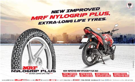 Mrf New Improved Mrf Nylogrip Plus Extra Long Life Tyres Ad Advert