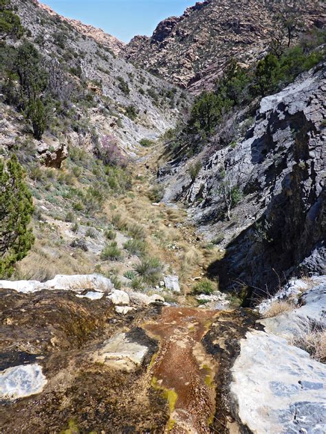 Above a waterfall: Waterfall Canyon, Red Rock Canyon National ...