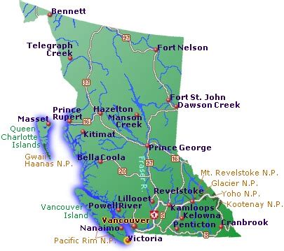 British Columbia Map - Go Northwest! A Travel Guide