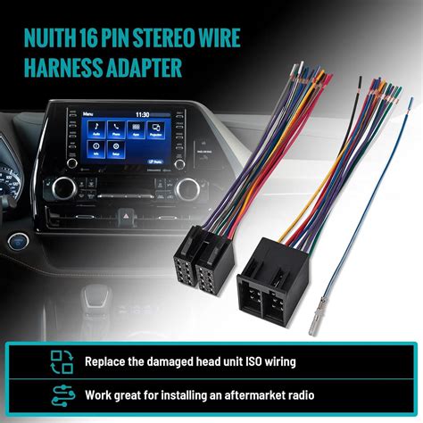 Nuith Pin Iso Radio Wiring Harness Adapter Male Female For Selected