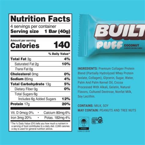BUILT® Puff Coconut Protein Bars, 4 ct / 1.41 oz - Kroger