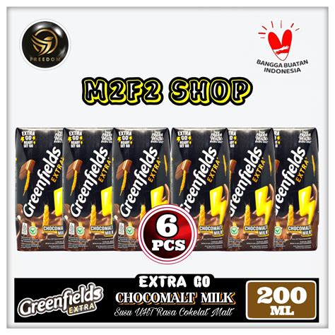 Jual Greenfields Susu Kotak Uht Extra Go Chocomalt Milk Cokelat Malt