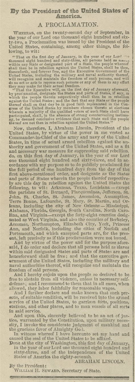 The Emancipation Proclamation