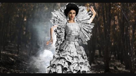 Recycled Newspaper Dresses