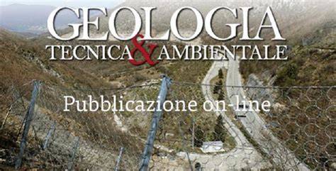 Rivista Geologia Tecnica Ambientale Consiglio Nazionale Dei Geologi