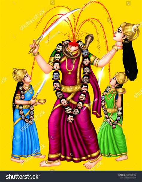 Image Chinnamasta Devi Hindu Goddess Stock Illustration 1607966482