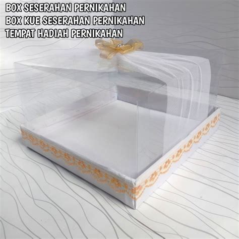 Jual Putih Box Kotak Hantaran Seserahan Pernikahan Tertutup Mika