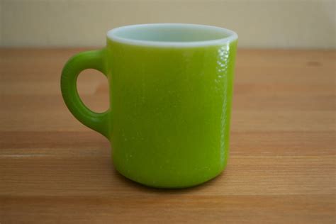 Vintage Milk Glass Lime Green Coffee Mug By Maeleemoon On Etsy