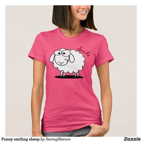 Funny Smiling Sheep T Shirt T Shirts For Women Women T