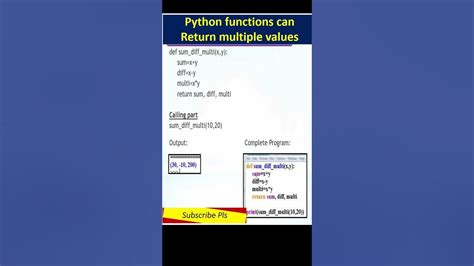 Returning Multiple Values In Python Youtube