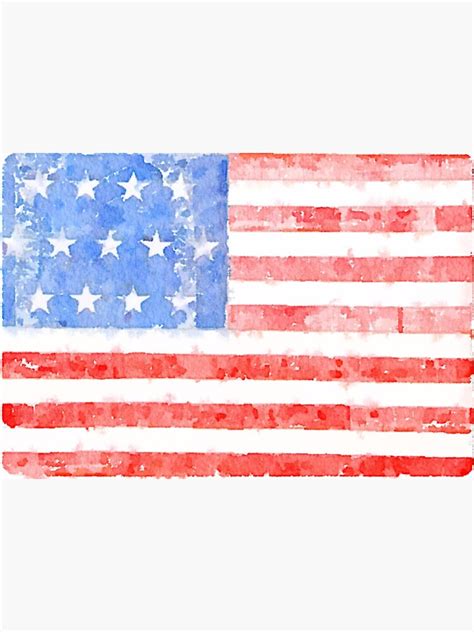 Watercolor American Flag Sticker By Jackie Sullivan American Flag