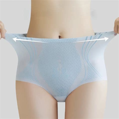 Ice Silk Ion Fiber Repair Shaping Women Tummy Control Sculpt Underwear