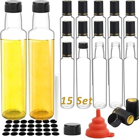 Hot Sauce Bottles With Black Caps Maredash 16 Pack 5oz Empty Glass Bottles
