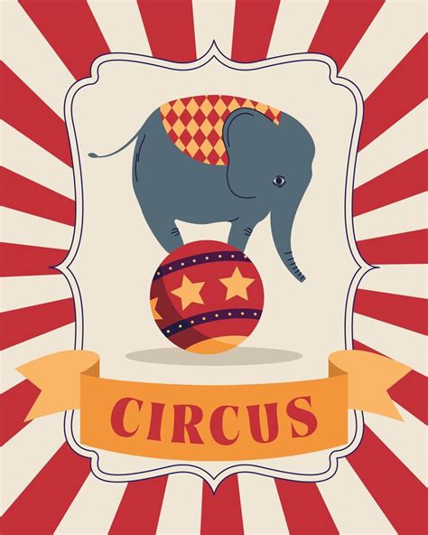 Circus Elephant Poster 6162787 Vector Art At Vecteezy