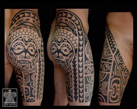 Butt Cheek And Thigh Tattoos Polynesian Leg Tattoo Samoan Tattoo Tattoos