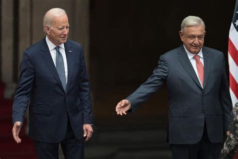 Au Centre De La Rencontre Entre Joe Biden Et Andres Manuel Lopez