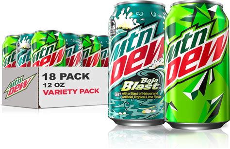 Mountain Dew Soda 2 Flavor Baja Blast Variety Pack Baja