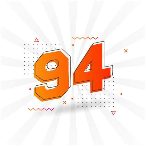 94 number vector font alphabet. Number 94 with decorative element stock ...