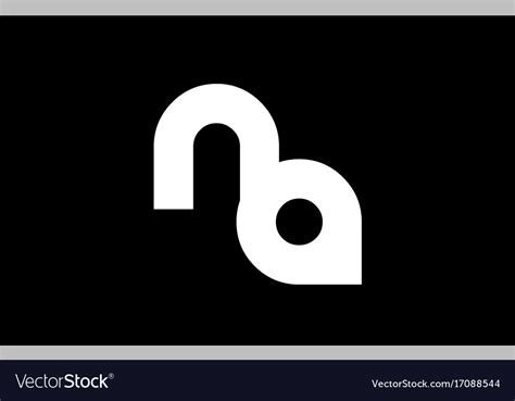 Na n a black white bold joint letter logo Vector Image