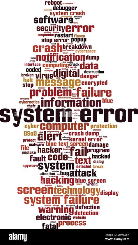 System Error Word Cloud Concept Collage Made Of Words About System