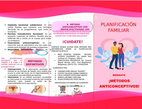 Triptico Anticonceptivos Control De La Natalidad Derechos Reproductivos Images And Photos Finder