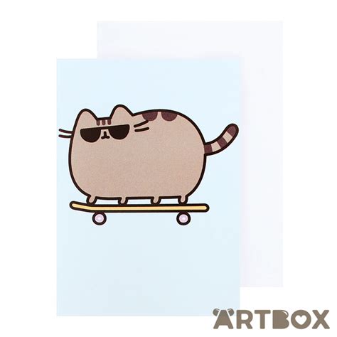 Buy Pusheen the Cat Skateboard Mini Greeting Card at ARTBOX