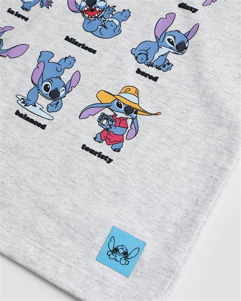 Camiseta Infantil Mood Stitch Mescla A Cinza Disney Fanlab Oficial