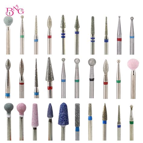 BNG 5ps Set Carbide Nail Drill Bit Rotate Burr Cuticle Clean For