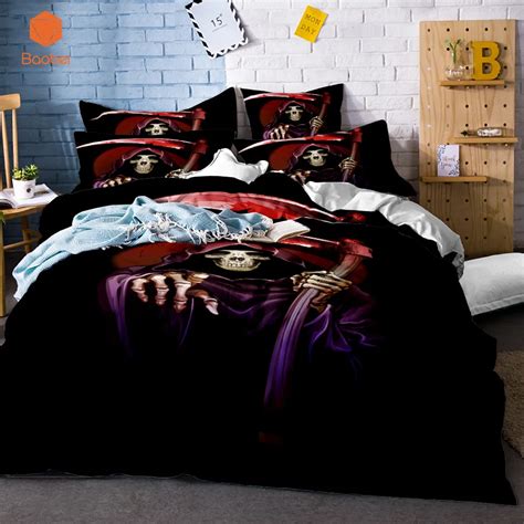 3D Skull Halloween Series Witch Soft Bedding Sets Comfortable Duvet