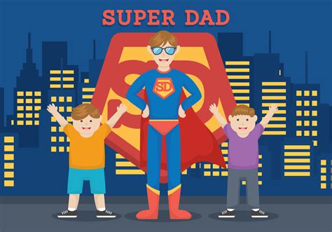 Superhero Dad vector illustration 202057 Vector Art at Vecteezy