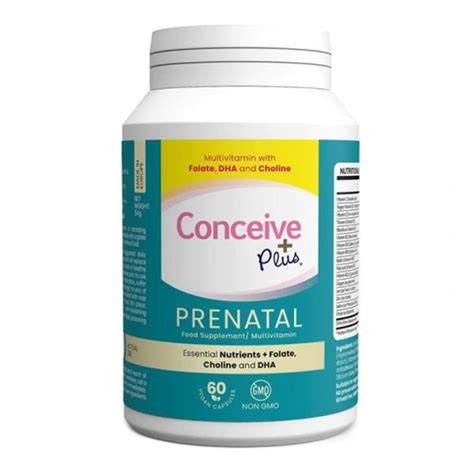 Conceive Plus Prenatal with DHA Multivitamin Supplement 60 Capsules ...