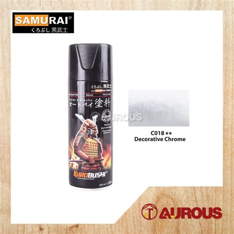 SAMURAI AEROSOL SPRAY PAINT C018** 400ML [DECORATIVE CHROME] - Aurous Hardware Online Store