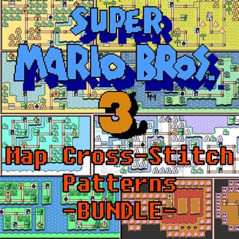 Super Mario Bros 3 All Worlds Maps Cross Stitch Pattern Bundle Retro