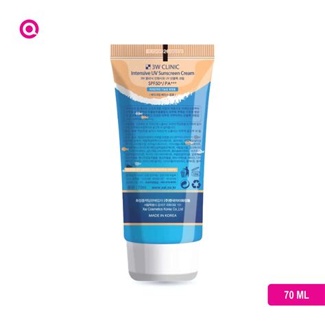 3w Clinic Intensive Uv Sunscreen Cream Spf 50pa Osqoo
