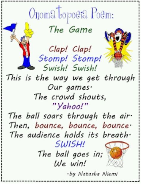 Onomatopoeia Poem The Game Onomatopoeia Onomatopoeia Poems Poetry